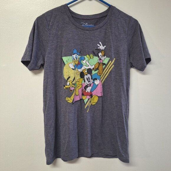 Disney Graphic Tee Shirt Thin Gray Boys Youth Large Mickey Goofy Donald Pluto - Picture 6 of 6